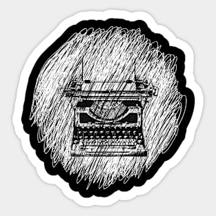 doodle vintage typewriter Sticker